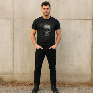 Afliction‎ Jeans Mens 32 Black Wash Straight Straight Leg Biker Y2K